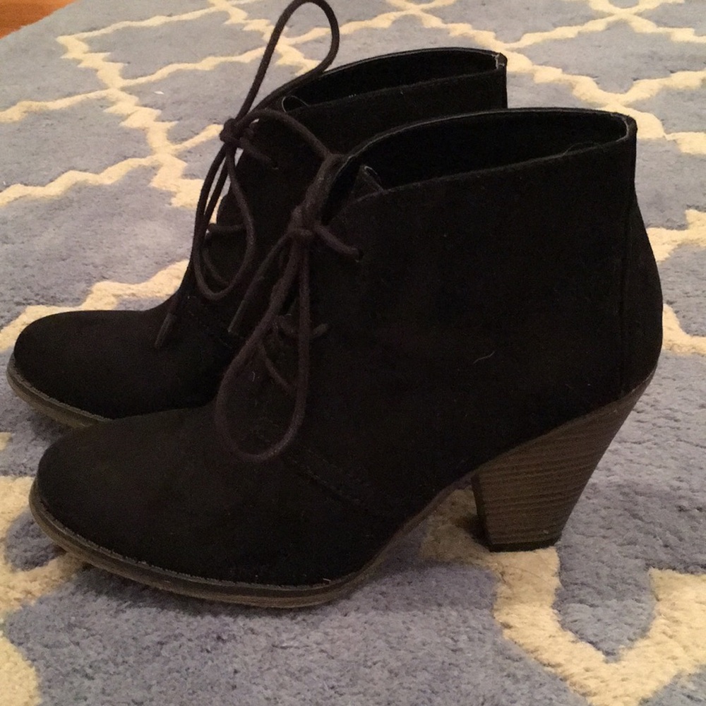 Black Mia ankle boots.